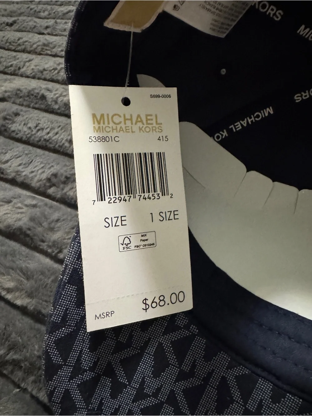 Michael Kors MK Monogram Baseball Cap in Gray